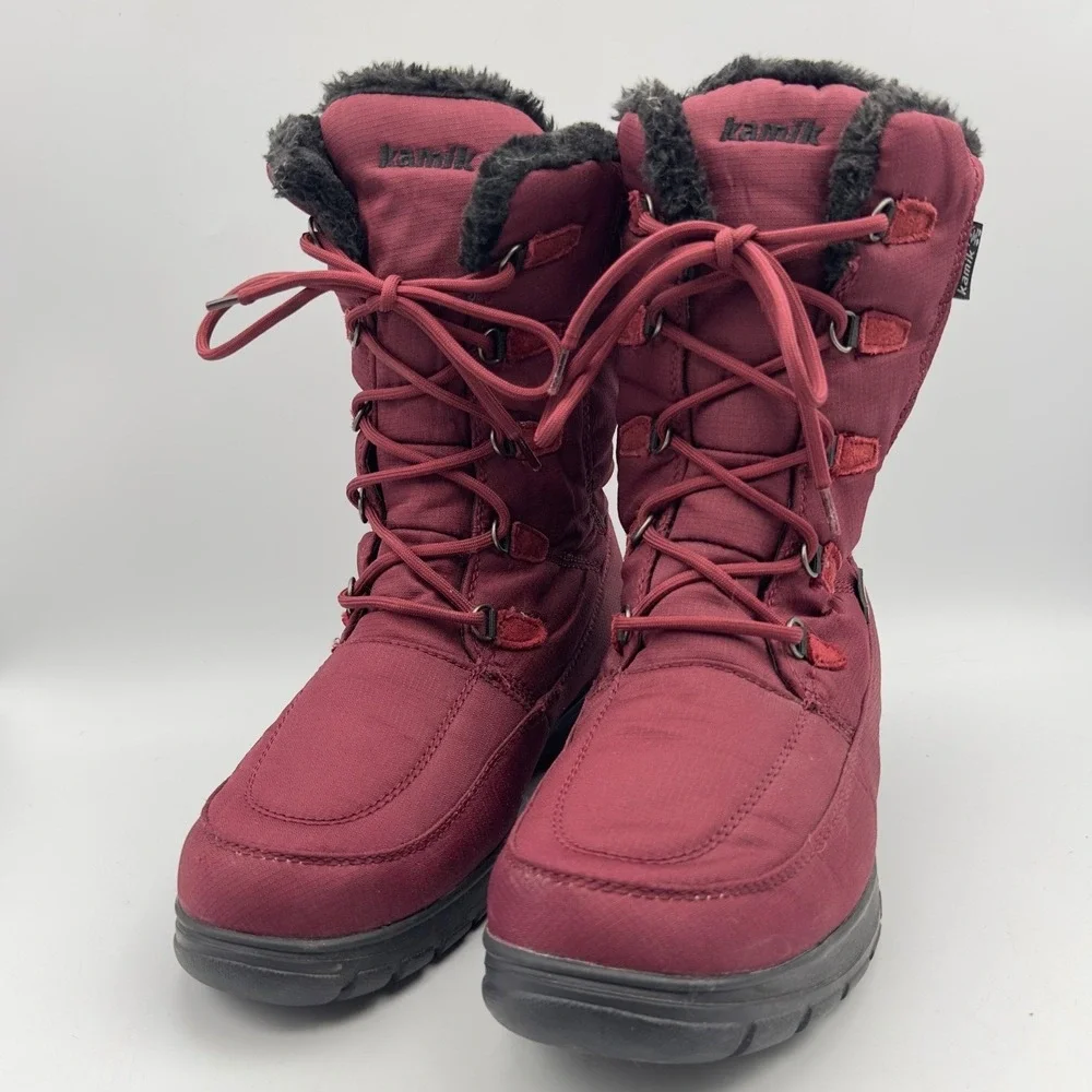 Kamik Brooklyn Womens 11 Winter Snow Boots Burgundy Waterproof DriDefense Tech